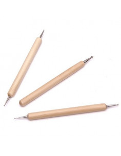 Pinceles de Modelado -Set de 3 buriles con doble punta de bola- 2
