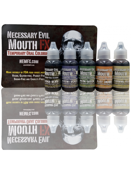 Kit maquilhagem oral temporária Mouth FX 5 cores efeitos especiais vegano