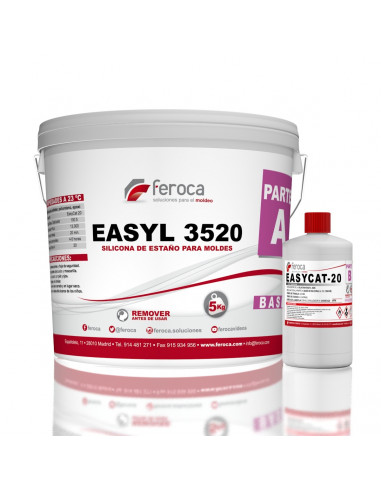 Silicona condensación EASYL 3520 Shore A20 para moldes de colada