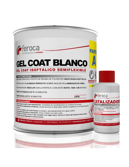 Gel Coat Branco isoftálico semiflexível para laminados de fibra de vidro - Kit de 1 kg / Kit de 25 kg / Kit de 5 kg