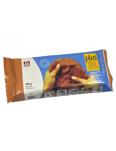 Arcilla natural Sio-2 PLUS Terracota secado al aire sin cocción moldeable - 500 g