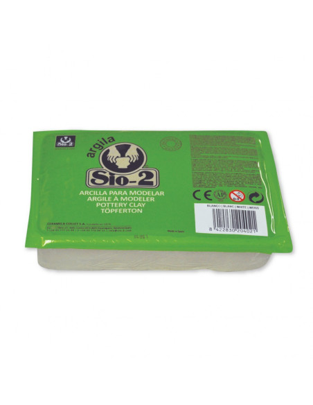 Argila natural branca Sio-2 ARGILA para modelagem e escultura de oleiro - 1,5 kg