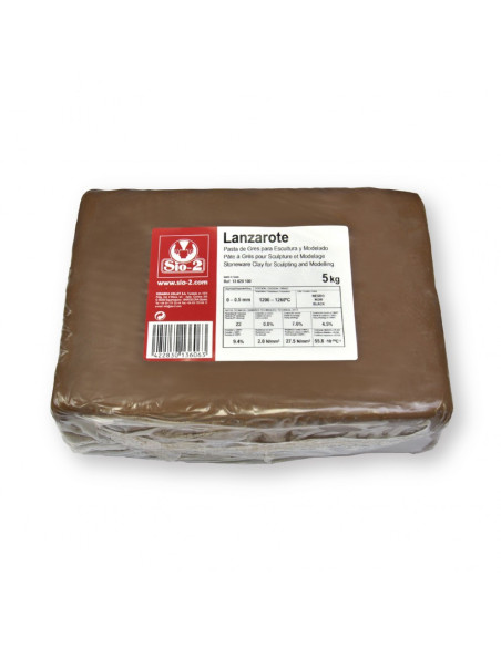 Argilla Sio-2 Gres Lanzarote scultura modellazione professionale chamotte 5 kg
