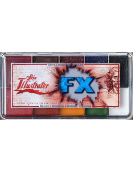 Paleta maquillagem a álcool FX 10 cores lesões pele silicone látex