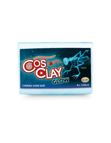 Cosclay Glow Blue 226g argile polymère flexible bleu luminescent