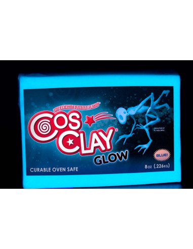 Cosclay Glow Blue 226g argilla polimerica flessibile blu luminescente
