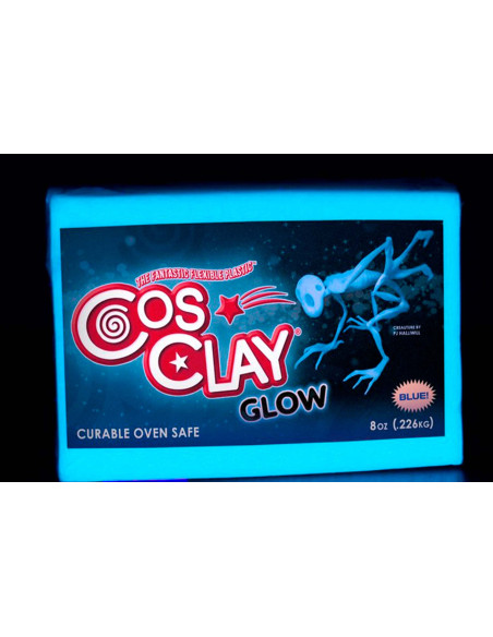 Cosclay Glow Blue 226g argile polymère flexible bleu luminescent