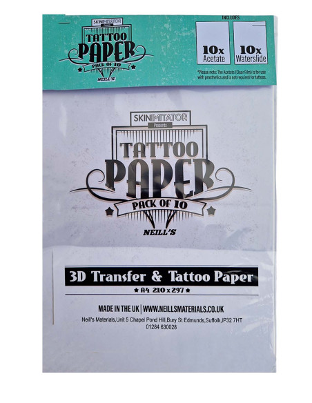 Carta trasferimento tatuaggi temporanei PTM laser FX 10 fogli A4