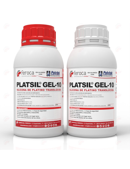 PlatSil Gel-10 silicone platine Shore A10 translucide prothèses FX - Kit de 900 gr.