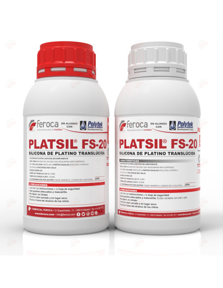 PlatSil FS-20 transluzentes Platin-Silikon Shore A20 Gieß- und Pinselformen - 900 g Kit