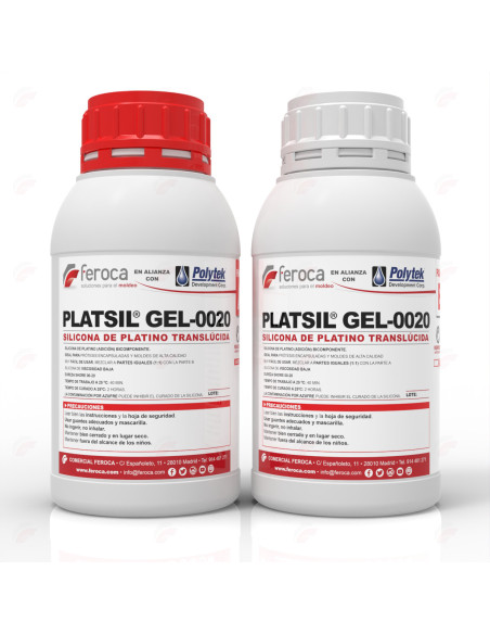 PlatSil Gel-0020 translucent platinum silicone Shore 00-20 FX prosthetics - 900 g Kit