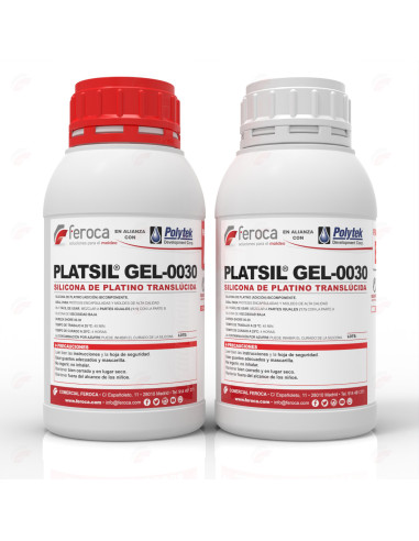 PlatSil Gel-0030 silicone platino traslucido Shore 00-30 protesi FX - Kit da 900 gr.