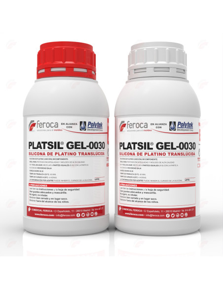 PlatSil Gel-0030 translucent platinum silicone Shore 00-30 prosthetics FX - 900 g Kit