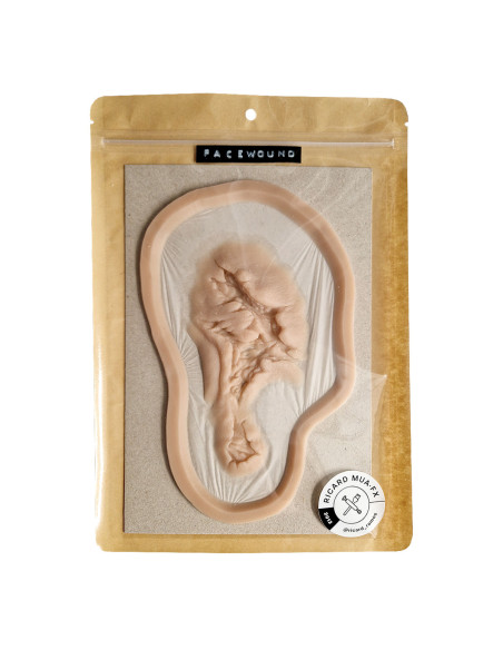 Prótesis facial silicona platino herida media cara SFX profesional