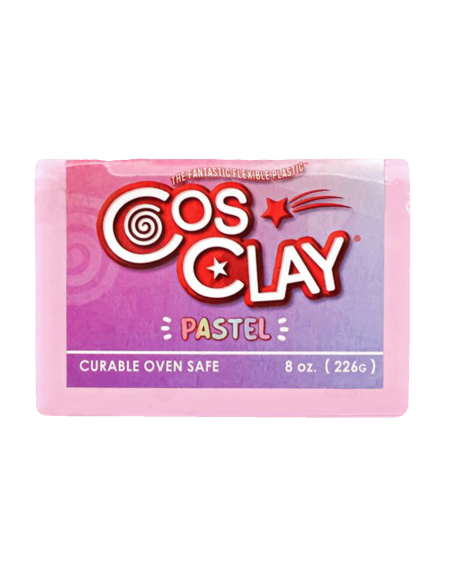 Kit 6 arcillas poliméricas flexibles tonos pastel CosClay 135°C - Pink Rose