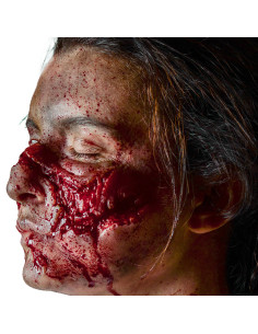 Platin-Silikonprothese Gesichtswunde halbes Gesicht SFX professionell 2