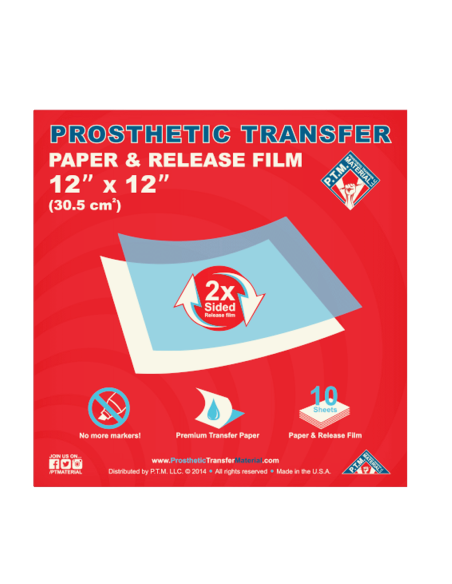 Doppelseitig beschichtetes Trennpapier 30,5 cm für SFX-Prothesen und Körper-Transfers