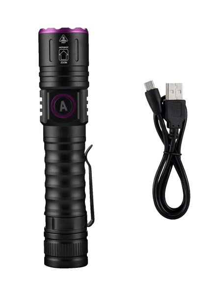 365 nm rechargeable UV LED flashlight aluminium resin curing workshop