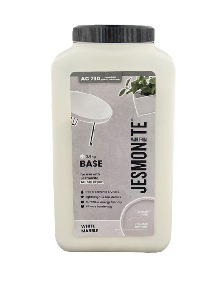 Jesmonite AC730 ciment acrylique effet pierre coulée décorative sans solvants - Kit 3 kg / Kit 6 kg / White Marble