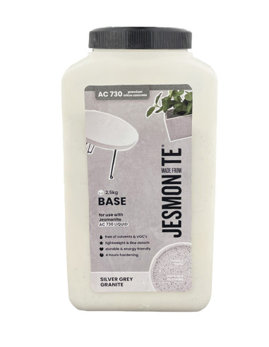 Jesmonite AC730 ciment acrylique effet pierre coulée décorative sans solvants - Kit 3 kg / Kit 6 kg / Silver Grey Gra
