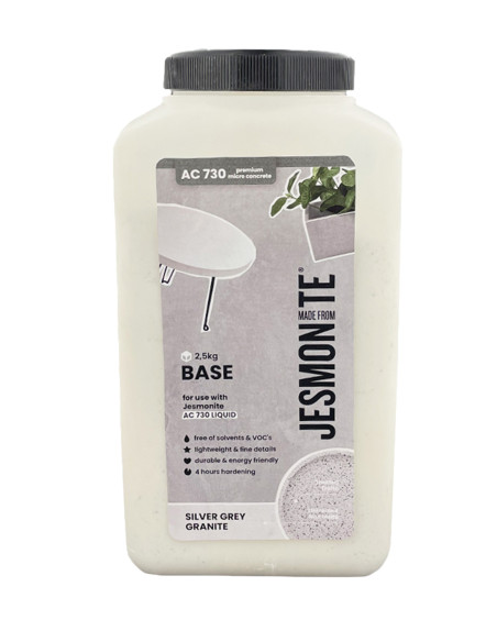 Jesmonite AC730 ciment acrylique effet pierre coulée décorative sans solvants - Kit 3 kg / Kit 6 kg / Silver Grey Gra