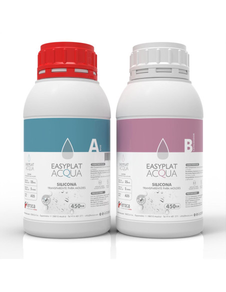 EasyPlat ACQUA silicona platino trasparente Shore A25 stampi FX - Kit da 900 gr.