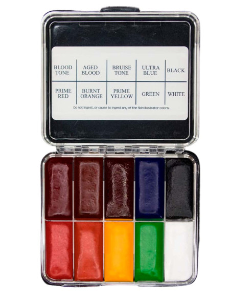 Palette maquillage alcool Skin Illustrator On Set FX 10 couleurs peau silicone