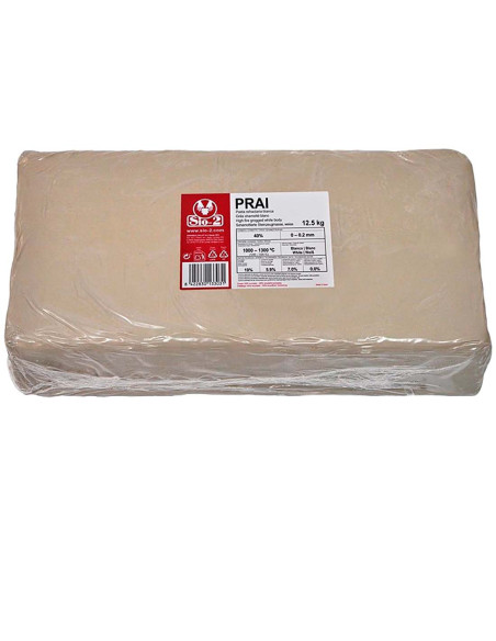 Argile grès réfractaire blanche Sio-2 PRAI 40% chamotte 12,5kg