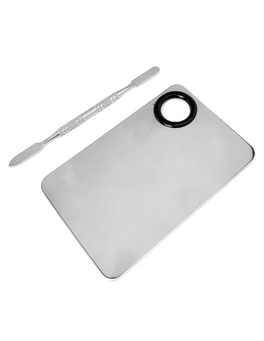 Kit applicazione FX acciaio inossidabile tavolozza a specchio e spatola effetti speciali