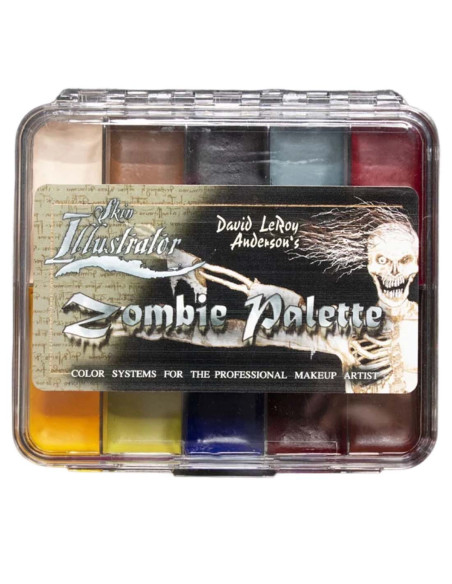 Paleta maquillaje alcohol zombie FX 10 colores piel silicona látex