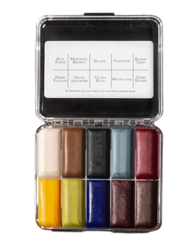 Palette trucco alcool zombie FX 10 colori pelle silicone lattice