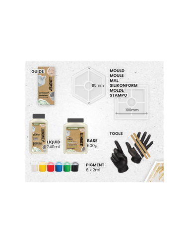 Kit inicio Jesmonite AC100 resina acrílica al agua moldeo y colada