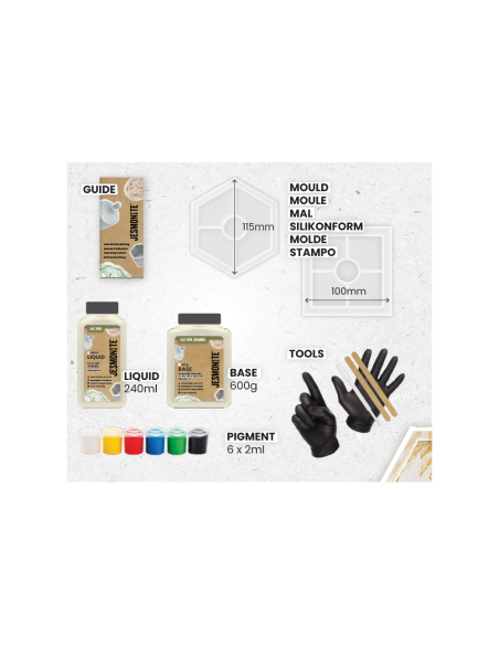 Kit inicio Jesmonite AC100 resina acrílica al agua moldeo y colada