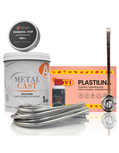 Low-melting-point metal casting kit with silicone