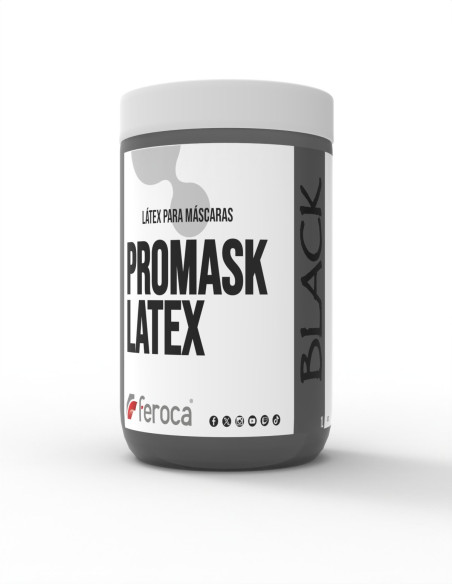 Promask Latex látex natural pincelable para máscaras y props efectos especiales - 1 litro / Negro
