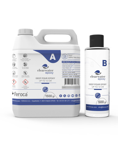 Resina epoxi transparente alta espessura vazamento profundo mesas rio - Kit de 2 Kg.