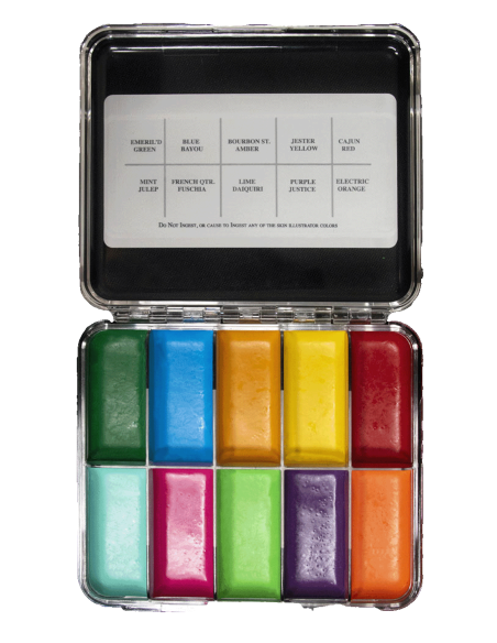 Alkohol-Make-up-Palette Mardi Gras 10 Farben Clown Karneval FX