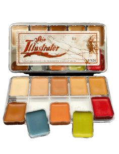 Palette maquillage SFX 10 tons chair remplaçables peau silicone latex - Cell Palette 10