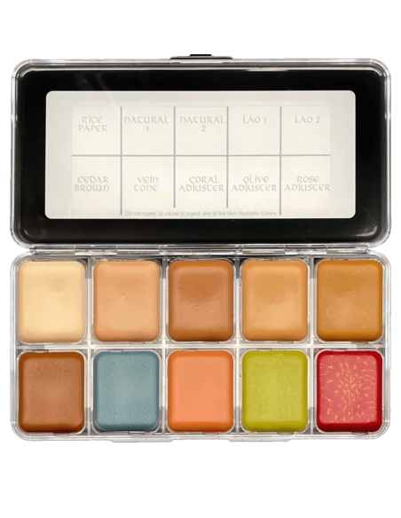 Paleta maquilhagem SFX 10 tons de pele substituíveis pele silicone látex - Cell Palette 10