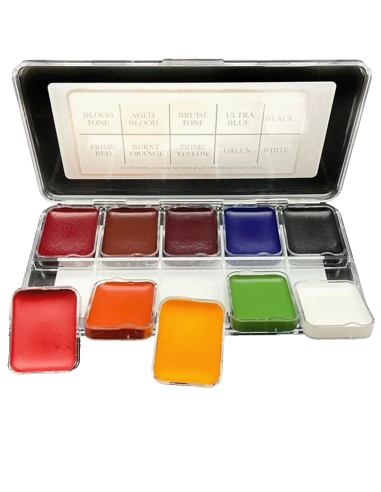 Paleta maquillaje FX 10 colores reemplazables piel silicona látex efectos - Cell Palette 10 