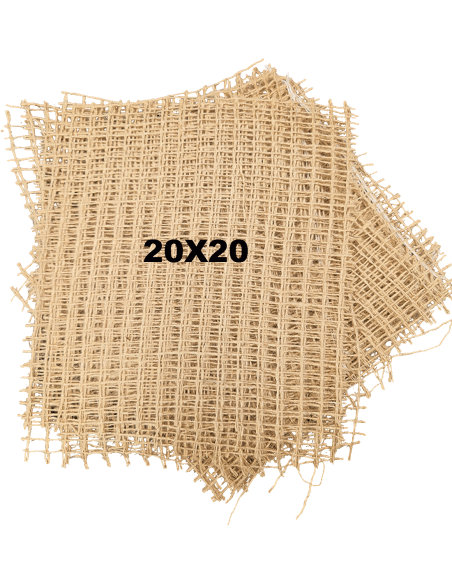 Arpillera de yute natural precortada para refuerzo con escayola 20x20 - 20x20 (22 Trozos)