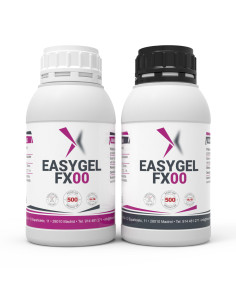 EasyGel FX00 silicone platina Shore 00-30 próteses FX translúcido pigmentável - Kit de 1 Kg.