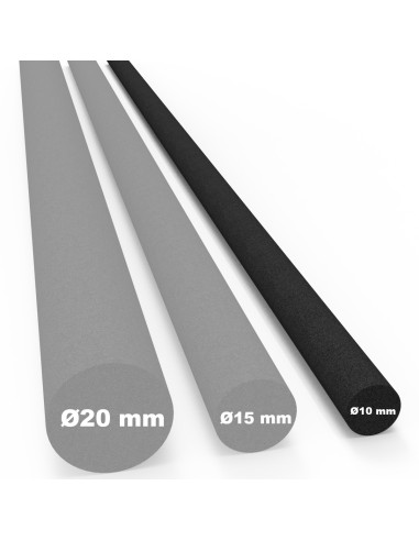 Perfil EVA redondo 1 m para cosplay props ribetes y tuberías falsas - Ø10 mm.