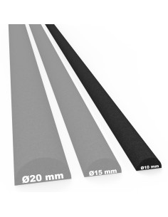 EVA half round profile 1 metre thermoformable trim cosplay edge finishing foam - 3 Diameter Combo 2