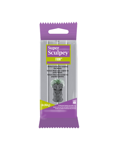 Super Sculpey Firm Gray argila polimérica cinza firme escultura profissional 454g