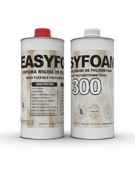 EASYFOAM 300 espuma rígida poliuretano densidade 300 escultura cosplay - Kit de 2 Kg.