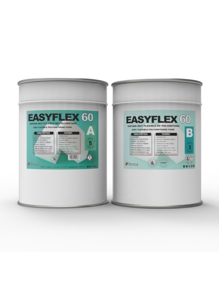 EASYFLEX 60 espuma flexible poliuretano 60kg/m³ para muñecos y props - Kit de 8 Kg.