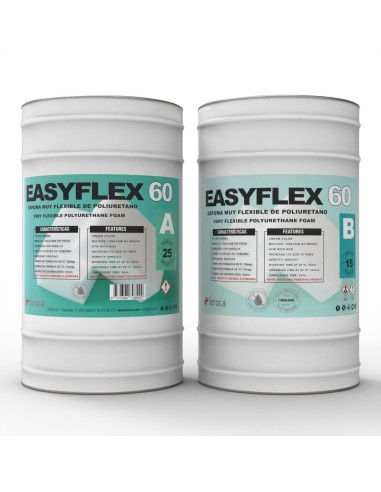 EASYFLEX 60 espuma flexible poliuretano 60kg/m³ para muñecos y props - Kit de 40 Kg.