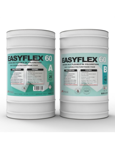 EASYFLEX 60 espuma flexible poliuretano 60kg/m³ para muñecos y props - Kit de 40 Kg.