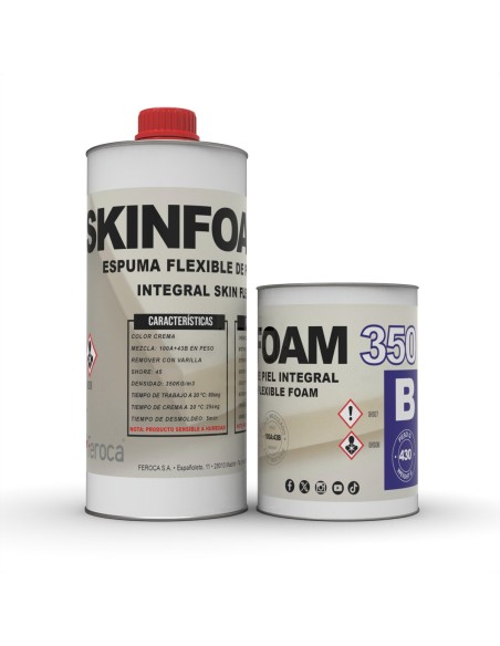 SKINFOAM 350 espuma poliuretano flexible piel integral props animatronics - Kit de 1.43 Kg.